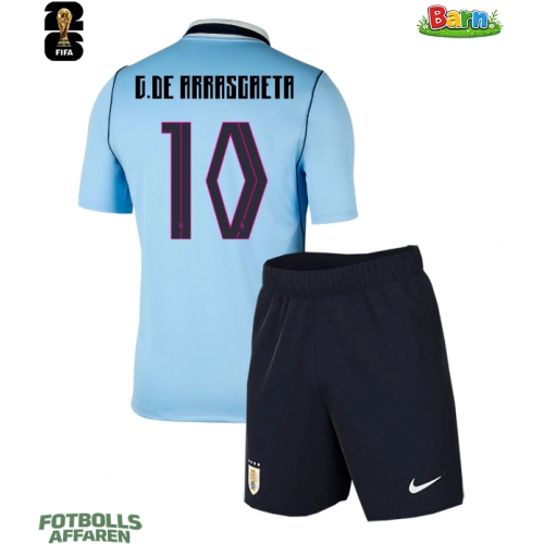 Uruguay Giorgian de Arrascaeta #10 Hemmaställ Barn VM 2026 Kortärmad (+ Korta byxor)